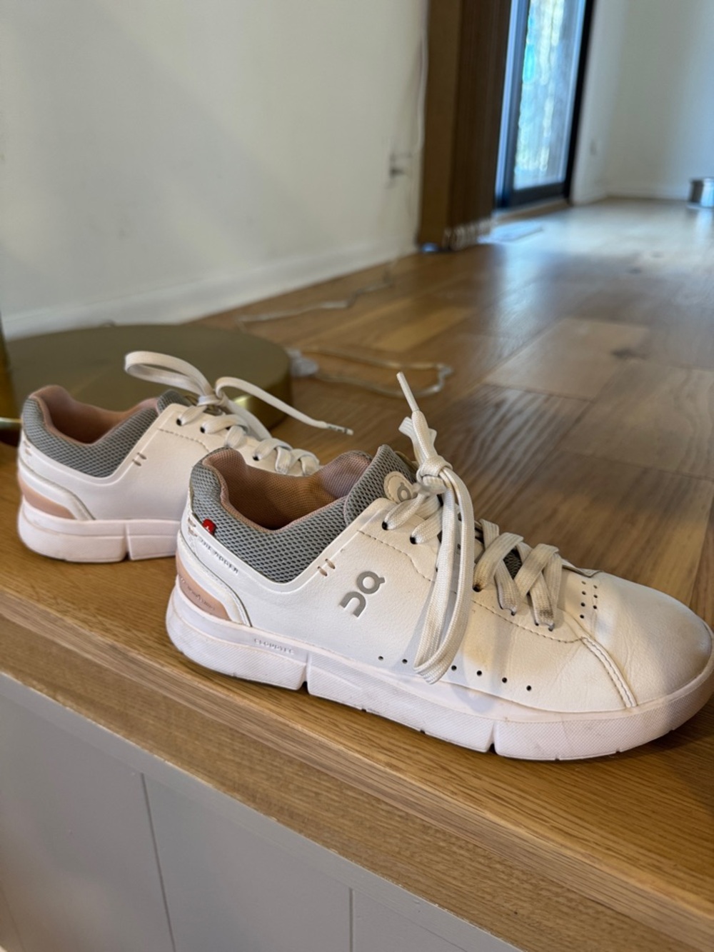 On Running White and Gray Low-Top Sneakers